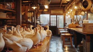 室内鸭群整齐排排站