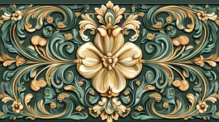 欧式复古立体花卉装饰图案