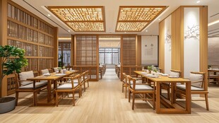 中式雅致餐厅室内设计图