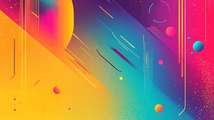 炫彩几何流体抽象背景图