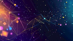 梦幻科技感几何线条背景图