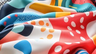 多彩图案布料特写