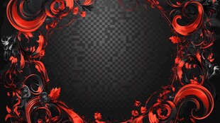 红黑华丽花纹边框背景图