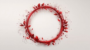 红色叶环装饰背景图