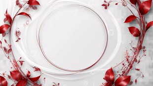 红蔓环绕的空白圆形背景