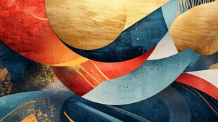 抽象多彩曲线艺术图案