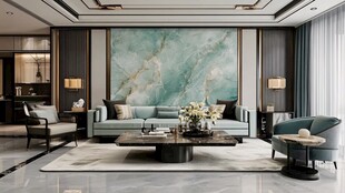 现代轻奢风客厅优雅空间