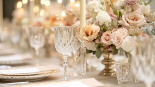 优雅浪漫的宴会餐桌布置