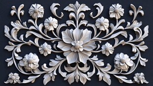 精美立体花卉木雕装饰