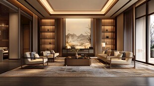 中式典雅豪华客厅室内设计