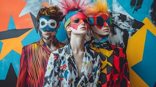 创意时尚造型三人组合