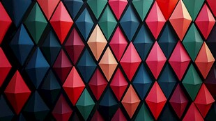 多彩立体菱形几何图案背景