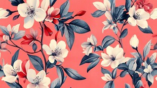 粉色背景花卉图案纹理