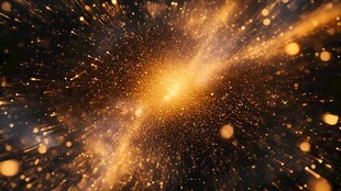 金色粒子爆炸特效画面