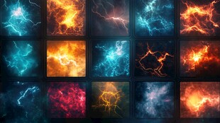 多彩闪电特效图案集合