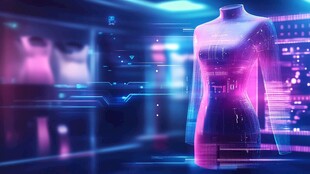 科技感人体模型与虚拟界面