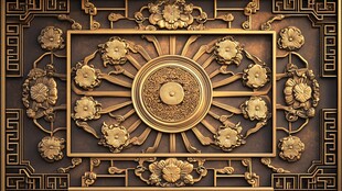 中式古典浮雕精美装饰图案