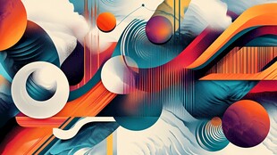 梦幻抽象几何艺术图案