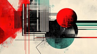 抽象几何色彩艺术画作