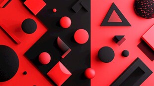 红黑几何元素创意构图