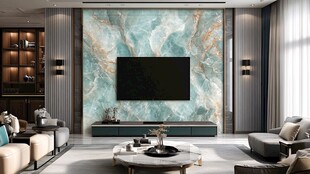 现代轻奢风客厅电视背景墙