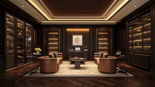 中式奢华书房雅致空间