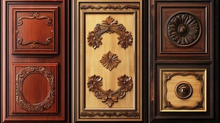 精美雕花实木柜门展示