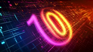 炫彩数字10科技感背景图