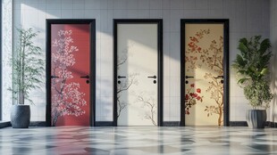 三款精美花纹装饰门展示