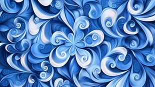 蓝色梦幻漩涡花纹图案