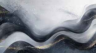 水墨金纹抽象艺术背景图