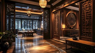 中式典雅古风客厅空间