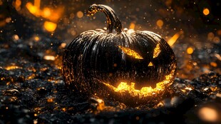 火焰南瓜灯 万圣节奇幻氛围