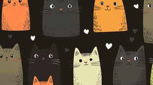 可爱猫咪图案背景设计