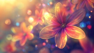 梦幻炫彩花朵特写