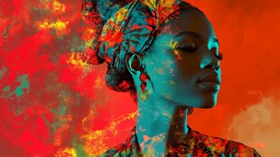 非洲风情女性梦幻艺术肖像