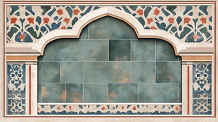 传统拱形瓷砖装饰图案