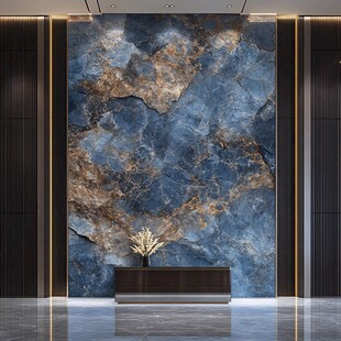 蓝色大理石纹奢华背景墙