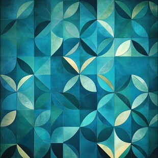 蓝绿色几何图案抽象背景图