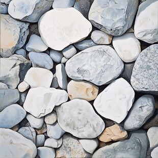 多彩鹅卵石堆叠纹理画面