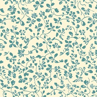 清新蓝绿花卉无缝图案