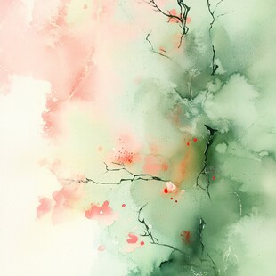 水墨绘枝景 淡雅诗意浓