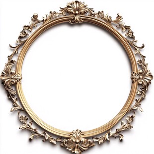 欧式金色雕花圆形画框