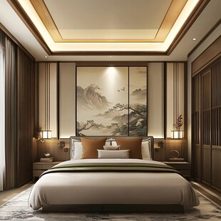 新中式典雅卧室精致设计