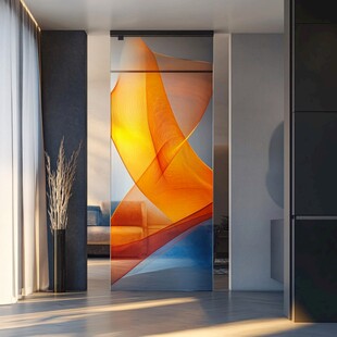 现代居室中绚丽艺术玻璃门