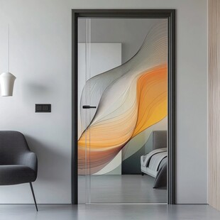 现代风艺术玻璃房门设计