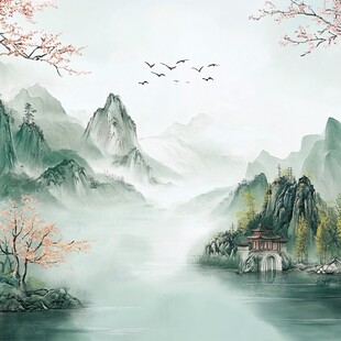 水墨山水间的诗意景致