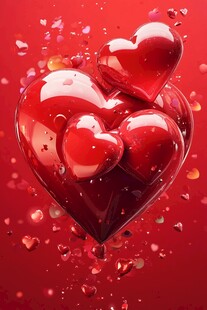 浪漫红心 爱意纷飞