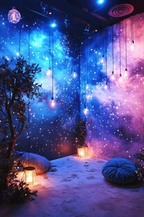 梦幻星空主题室内浪漫场景