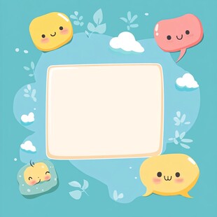 卡通风格空白可爱边框背景